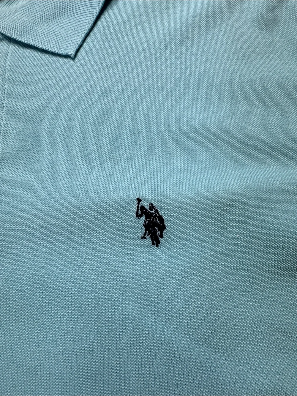 U.S Polo ASSN by Sky Blue Short-Sleeve Polo with Navy Pony XL